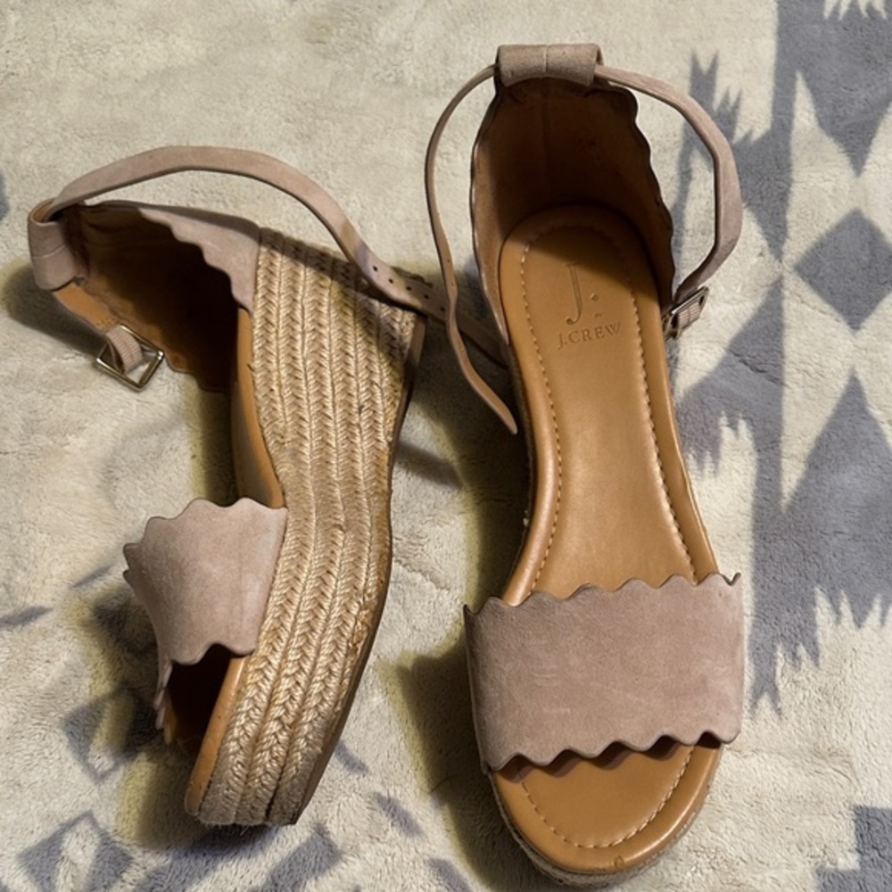 J. Crew Women's Beige Espadrille Wedges